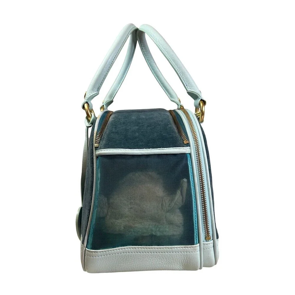 Vintage Juicy Couture Y2K Velour Pet Carrier Color Green plus xtra dog clothes